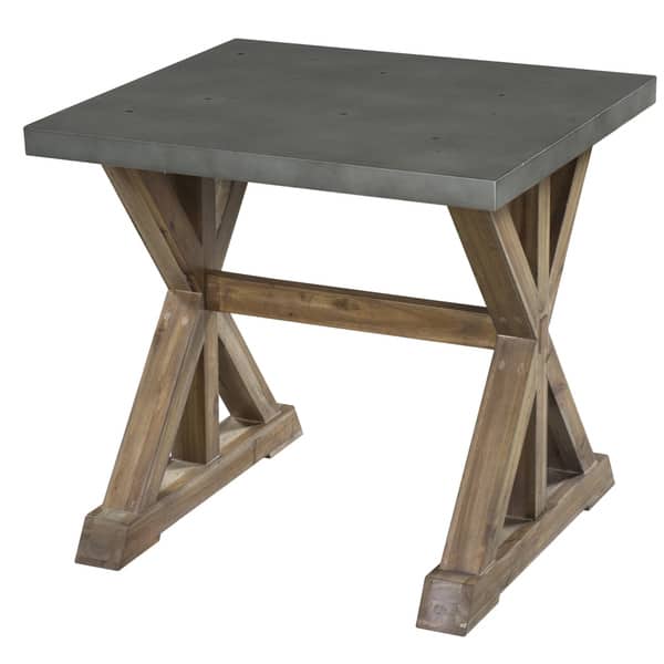 Lybrook Urban Zinc Top Weathered Oat Trestle End Table Bed Bath