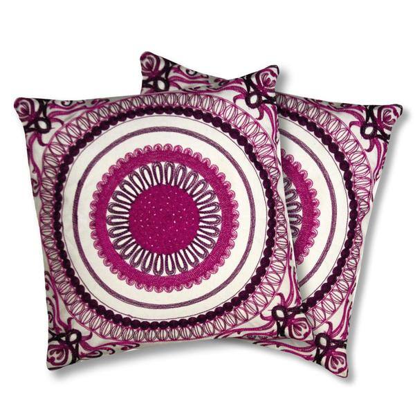 Shop Lush Decor Geovany Fuchsia Decorative Pillows Set Of 2