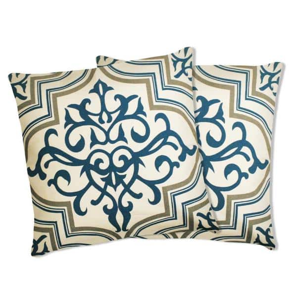 Shop Lush Decor Alisa Turquoise Damask Print Throw Pillows Set