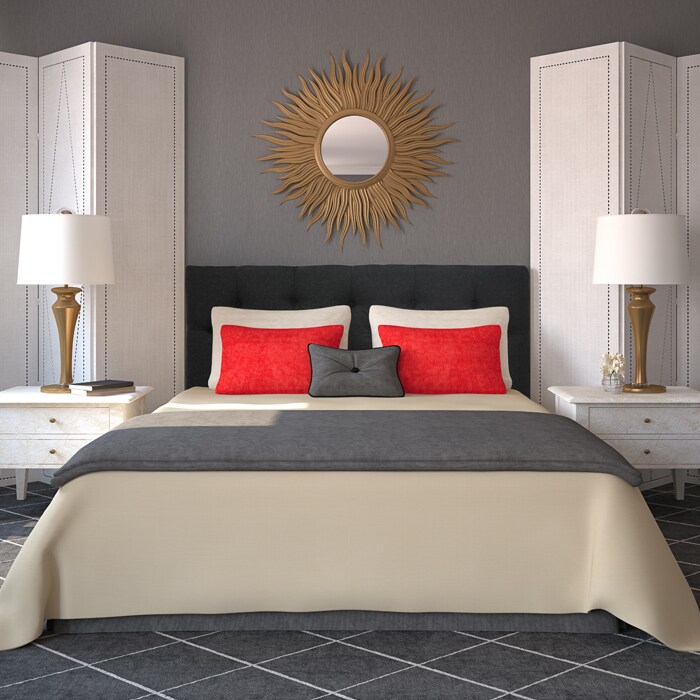 Diamond Tufted Wales Black Headboard