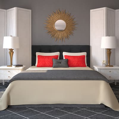 Diamond Tufted Wales Black Headboard
