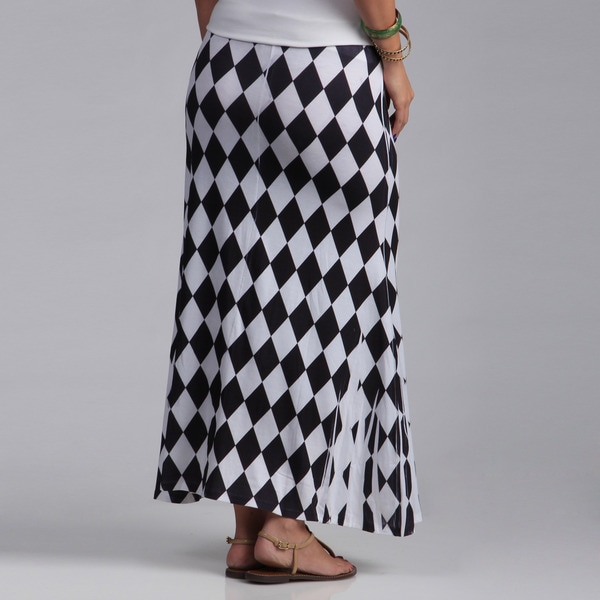 diamond tile maxi skirt