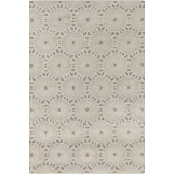 Hand-tufted Allie Geometric Cream/ Grey Wool Rug - 5' x 7'6