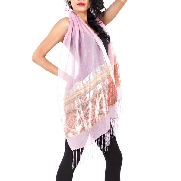 Elegant Lavender Silky Scarf (Indonesia) 1 World Sarongs Scarves & Wraps