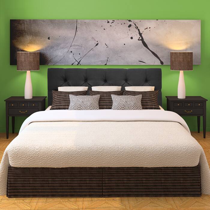 Klein Dark Grey Diamond-tufted Upholstered Headboard