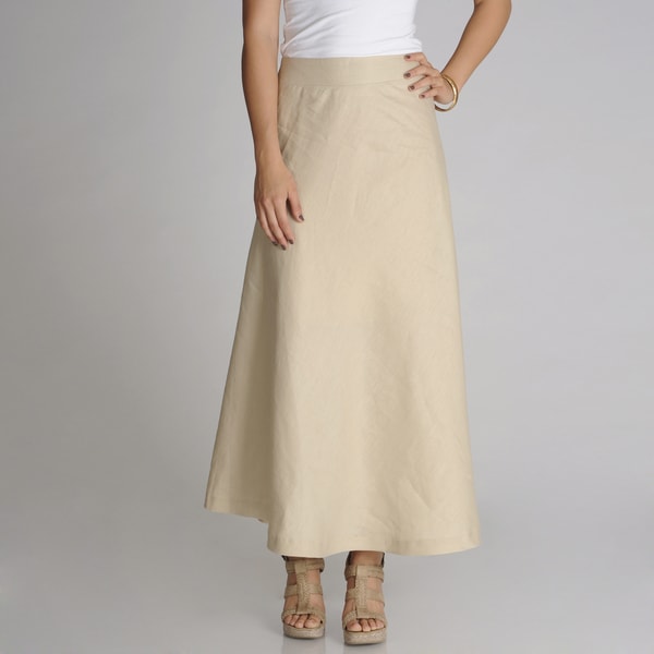 Shop Grace Elements Women's Beige Linen Maxi Skirt - Free Shipping On ...