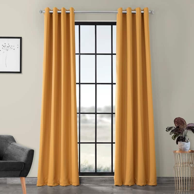 Exclusive Fabrics Marigold Grommet Room-Darkening Curtain Panel Pair (2 Panels)