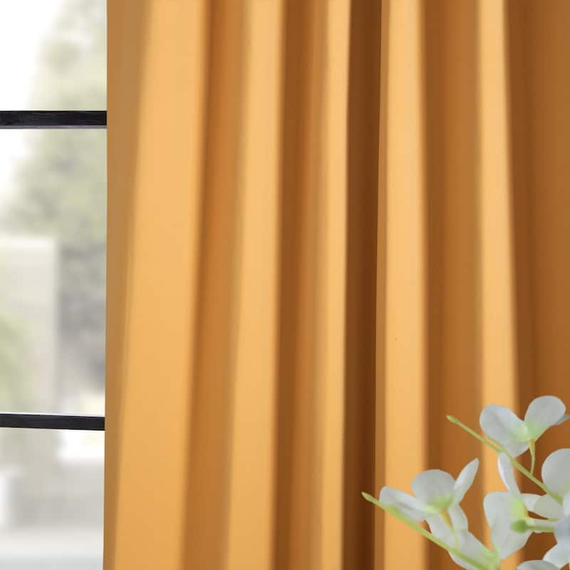 Exclusive Fabrics Marigold Blackout Curtain Thermal Panel Pair (2 Panels)