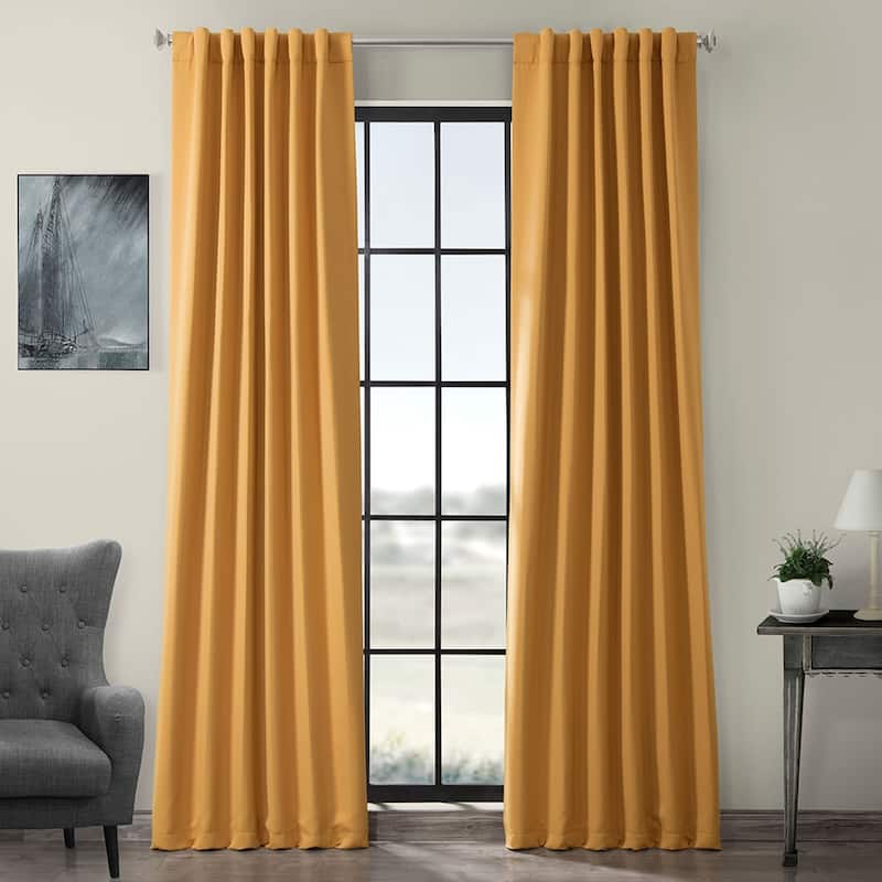 Exclusive Fabrics Marigold Blackout Curtain Thermal Panel Pair (2 Panels) - 50 X 96 - Marigold