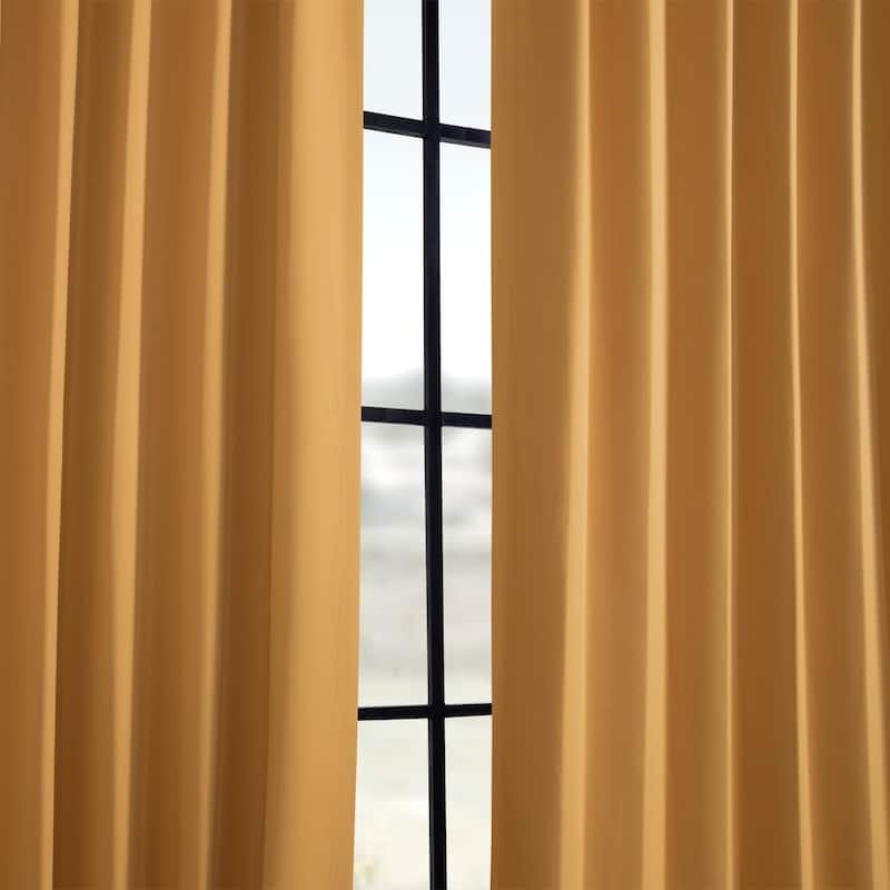 Exclusive Fabrics Marigold Blackout Curtain Thermal Panel Pair (2 Panels)