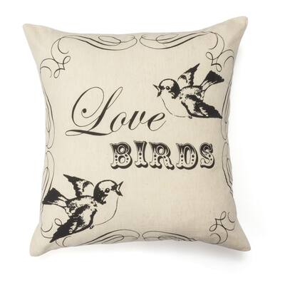 Love Birds Cotton Decorative Pillow