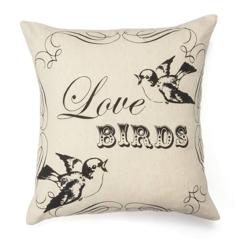 Love Birds Cotton Decorative Pillow
