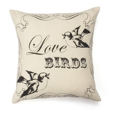 Love Birds Cotton Decorative Pillow