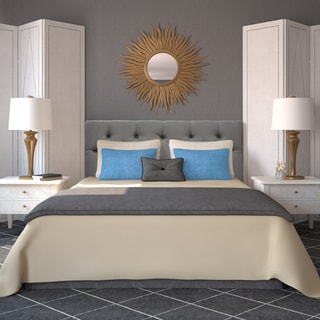 Klein Light Grey Diamond-tufted Upholstered Headboard - Overstock ...