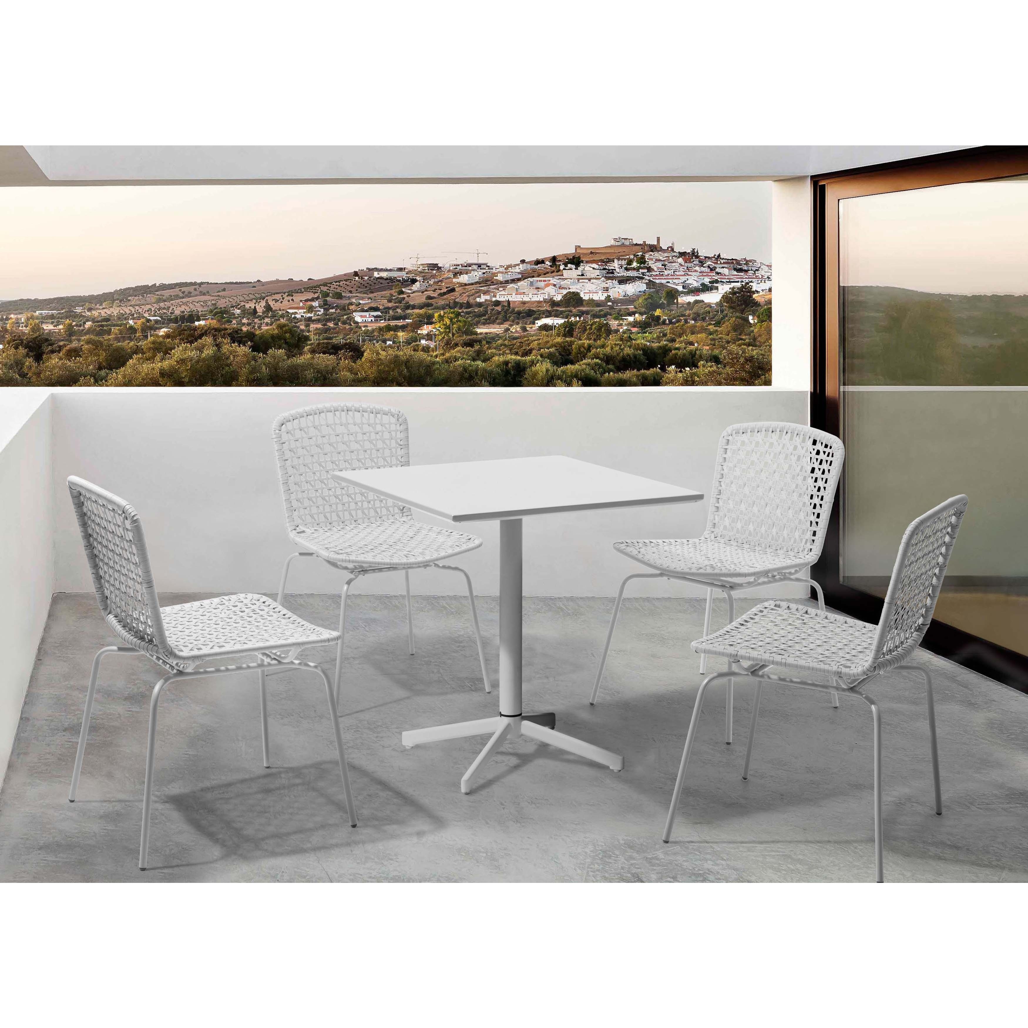 Big Wave White Outdoor Folding Square Table