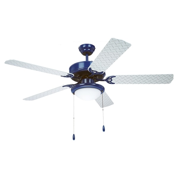 52 inch Blue and Silver 2 light Ceiling Fan Sea Gull Lighting Ceiling Fans