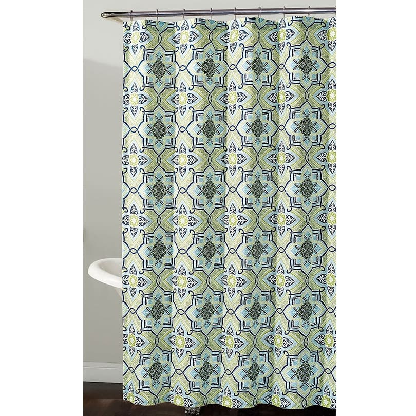 'Millhouse' Geometric Floral Shower Curtain