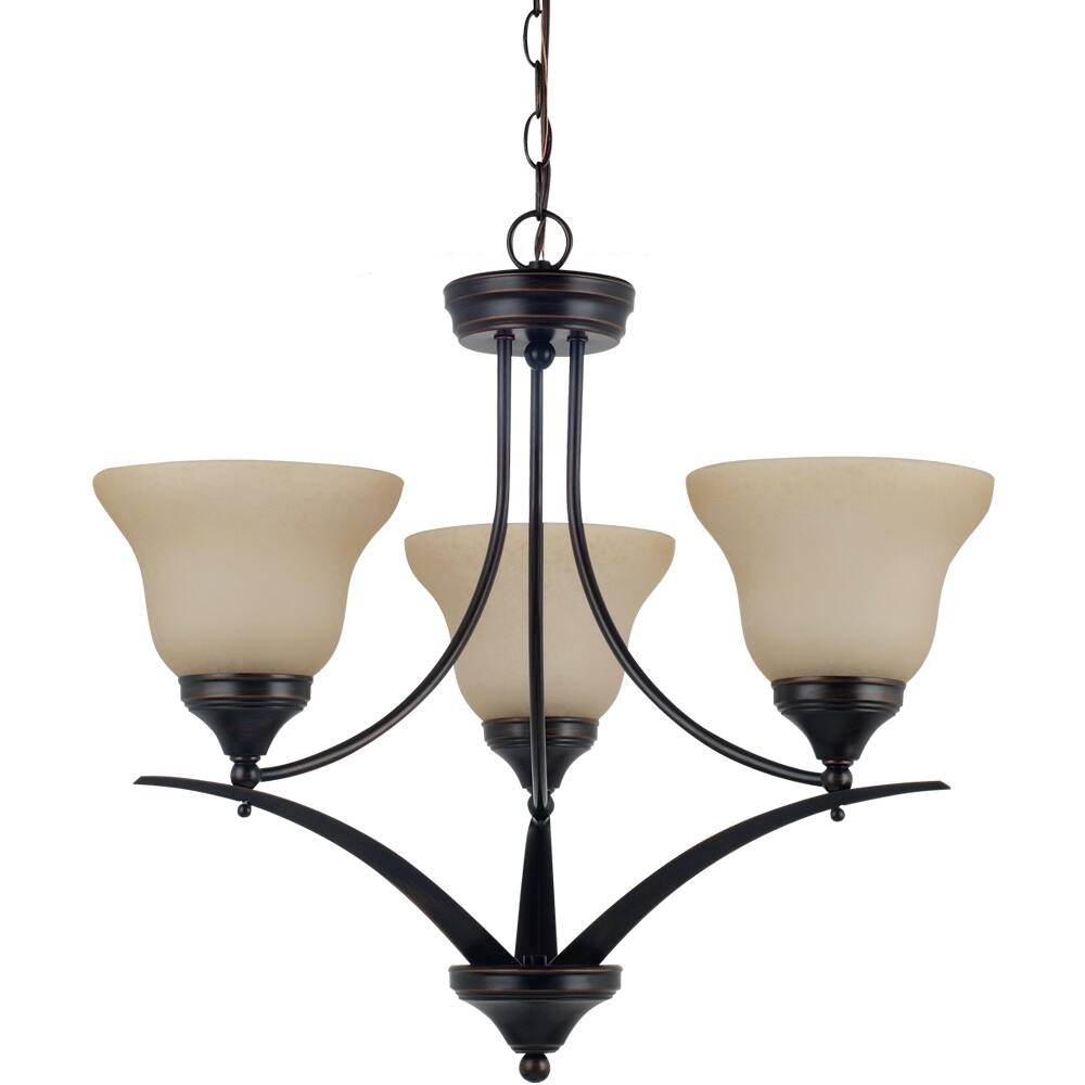 'Brockton' Burnt Sienna 3-Light Single Tier Chandelier (3-Light Single Tier Chandelier in Burnt Sienna) - Chandeliers For Bedrooms by Overstock.com