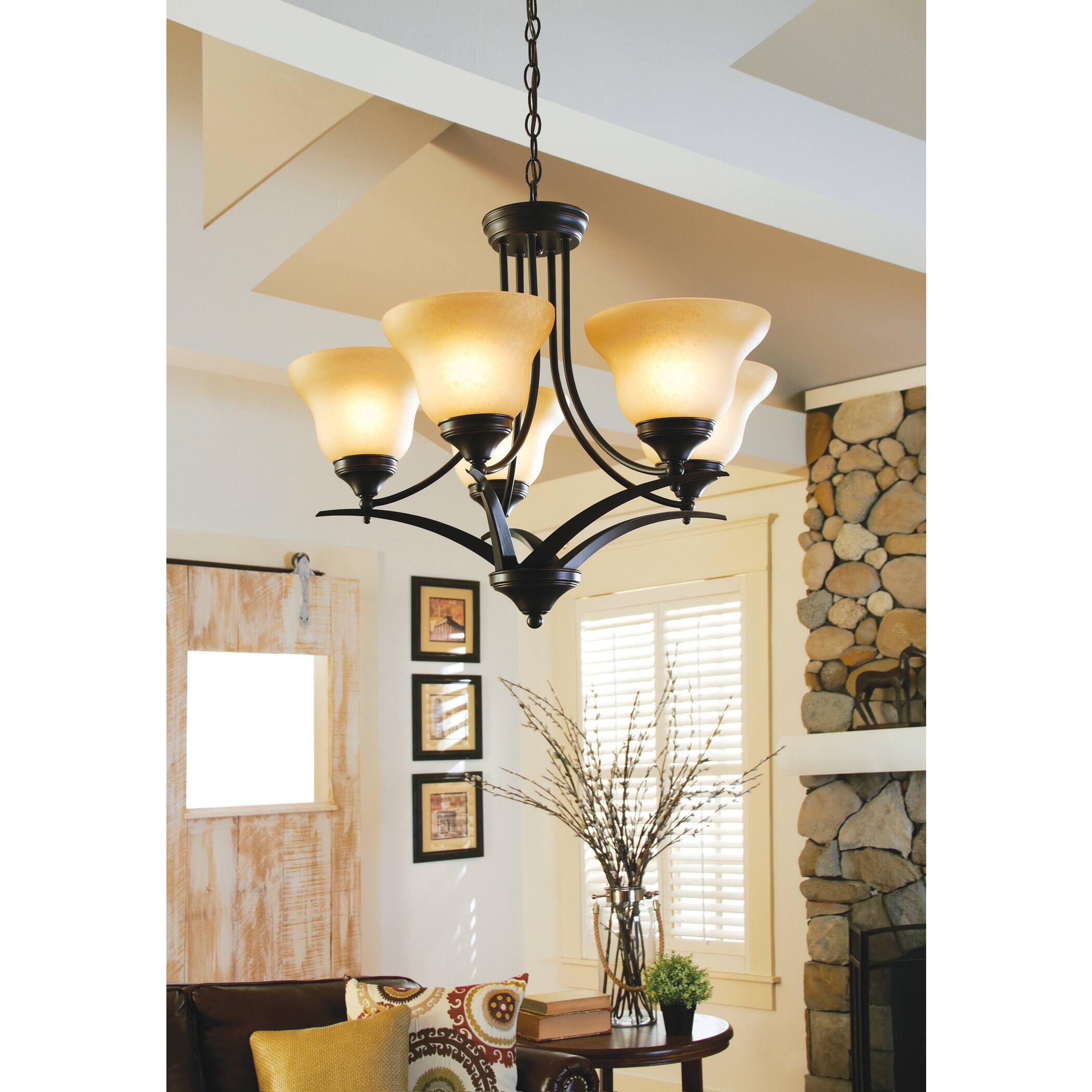 'Brockton' Burnt Sienna 5-Light Single Tier Chandelier (5-Light Single Tier Chandelier in Burnt Sienna) - Chandeliers For Bedrooms by Overstock.com