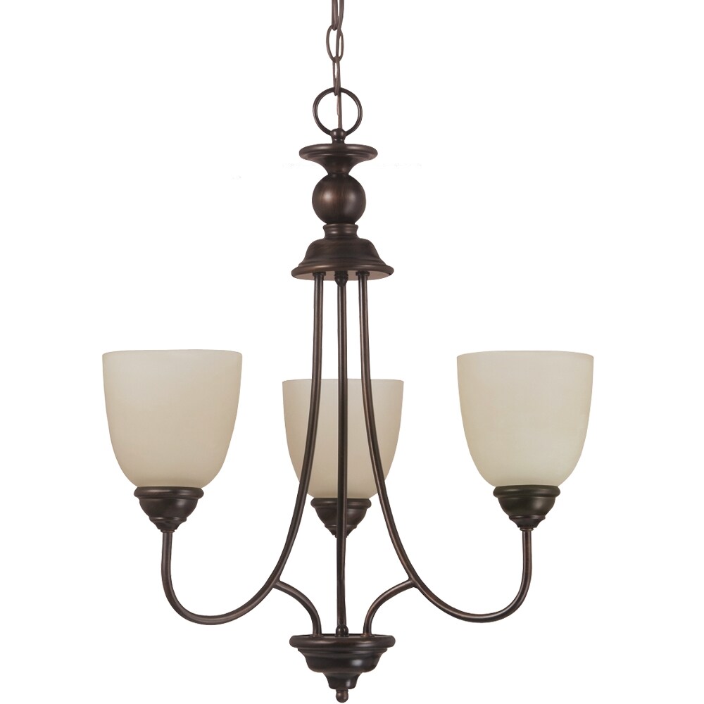 Sea Gull Lighting Lemont 3-light Burnt Sienna Single-tier Chandelier (3-Light Chandelier in Burnt Sienna Finish) - Chandeliers For Bedrooms by Overstock.com