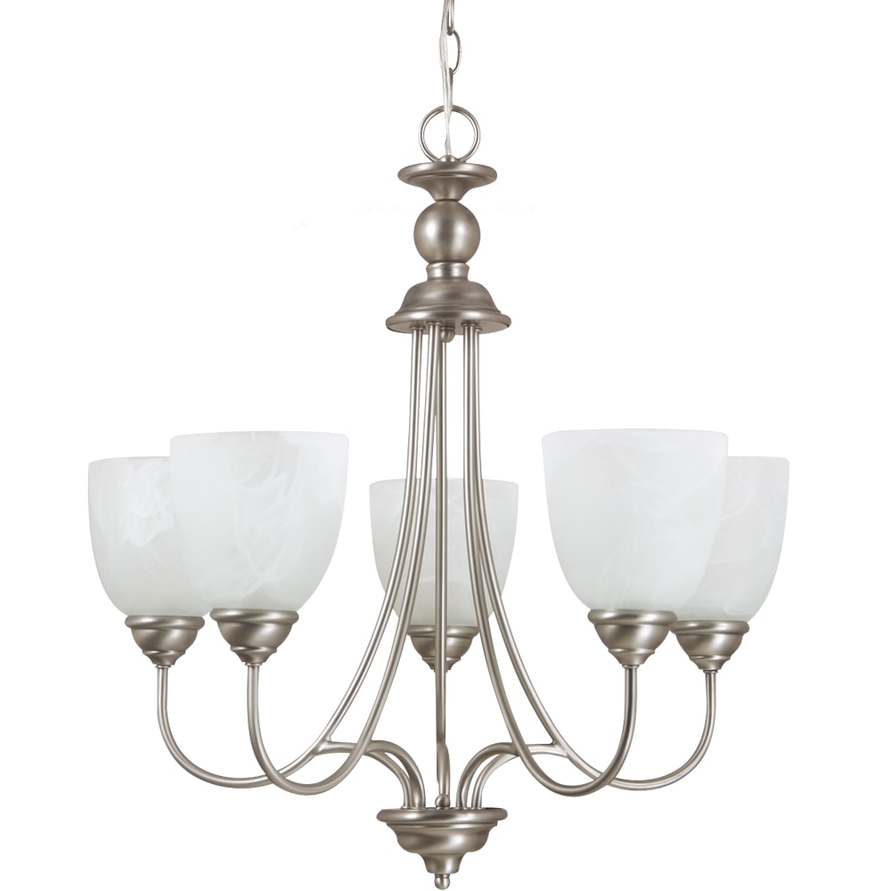 Sea Gull Lighting Lemont 5-light Antique Brushed Nickel Single-tier Chandelier (5-Light Chandelier in Antique Brushed Nickel) - Chandeliers For Bedrooms by Overstock.com
