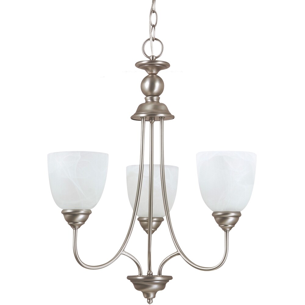 Sea Gull Lighting Lemont 3-light Antique Brushed Nickel Single-tier Chandelier (3-Light Chandelier in Antique Brushed Nickel) - Chandeliers For Bedrooms by Overstock.com