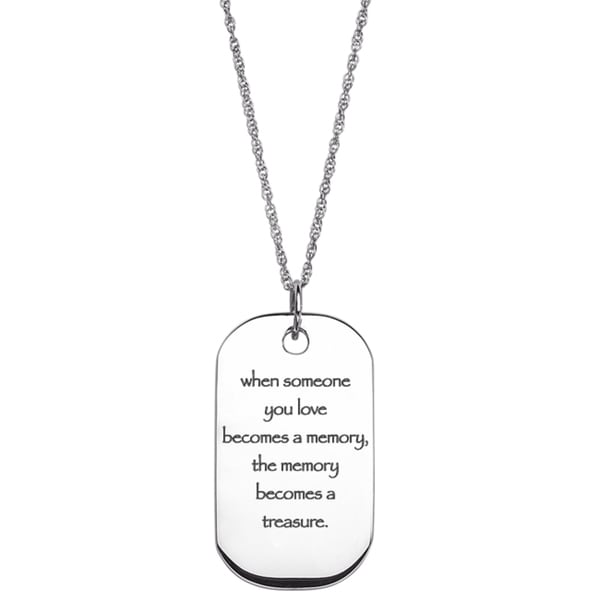 Sterling Silver Life Sentiment Tag Necklace