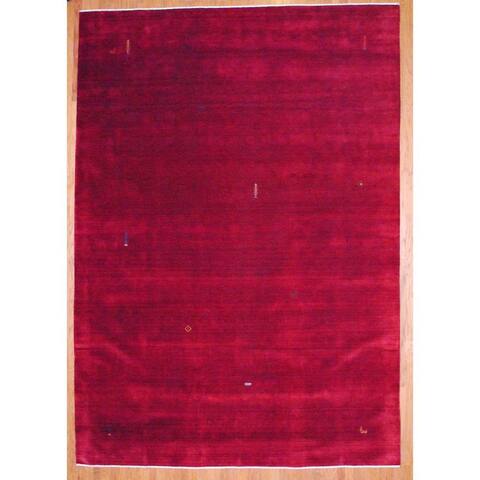Handmade One-of-a-Kind Gabbeh Wool Rug (India) - 6' x 9'