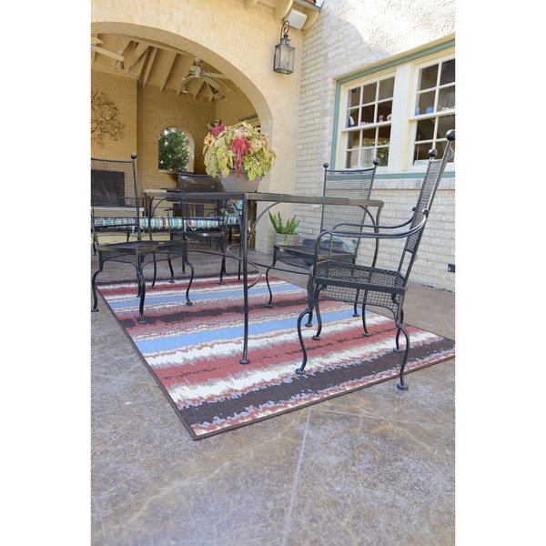 Indoor Outdoor Hudson Flame Rug (7'10 x 10'9) Alexander Home 7x9   10x14 Rugs