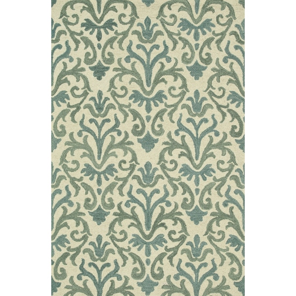 Hand Tufted Meadow Ivory/ Lt. Blue Wool Rug (93 x 13)   15387870