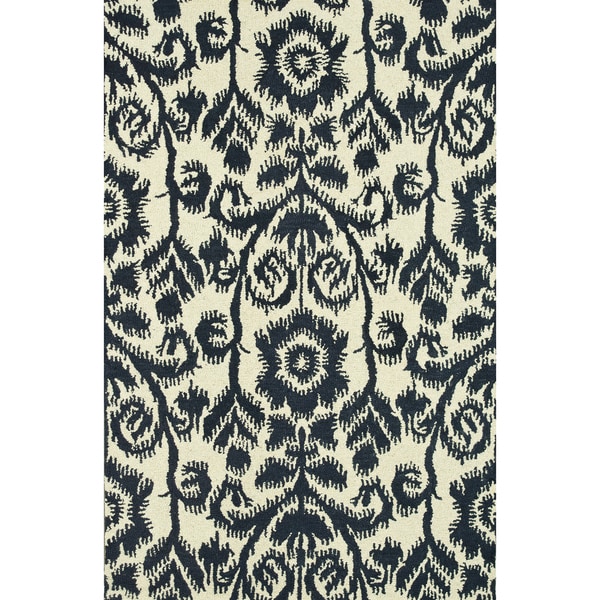 Hand-Tufted Meadow Navy Wool Rug - 7'10 x 11'0