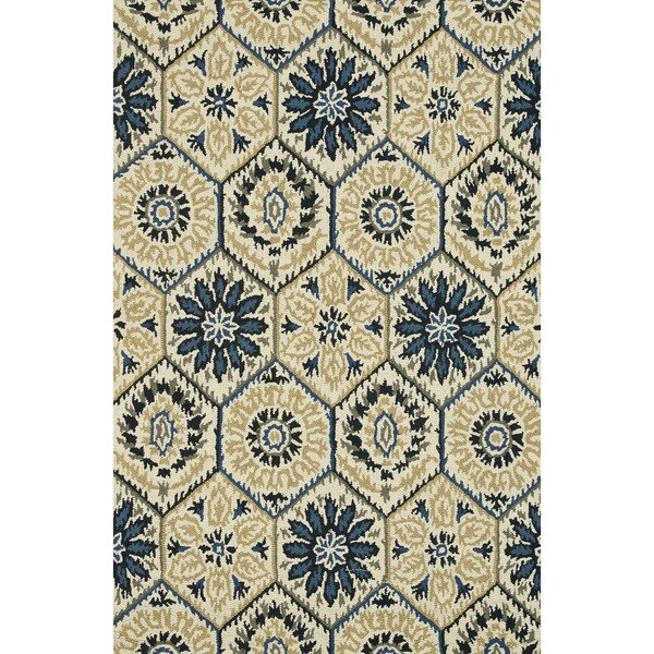 Shop HandTufted Meadow Ivory/ Navy Wool Rug (9'3 x 13) Free Shipping Today