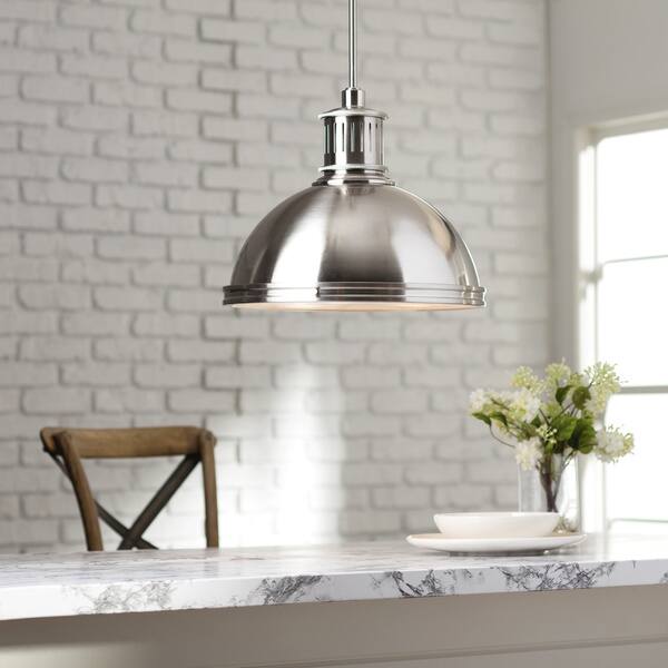 Pratt Street Metal 3 Light Brushed Nickel Pendant With Gl Metal 3 Light Brushed Nickel Pendant
