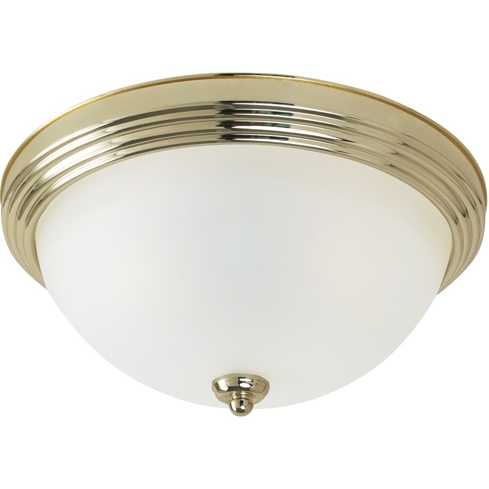 Close To Ceiling 1 light Polished Brass Flush Mount Fixture