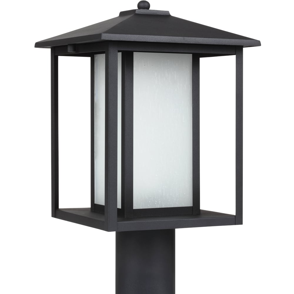 Shop Hunnington 1light Black Outdoor Post Lantern with Seeded Etched