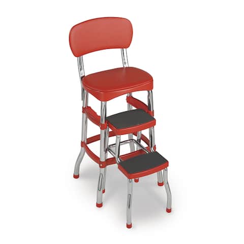 COSCO Stylaire Retro Chair plus 2-Step Step Stool w/ Pull-Out Steps