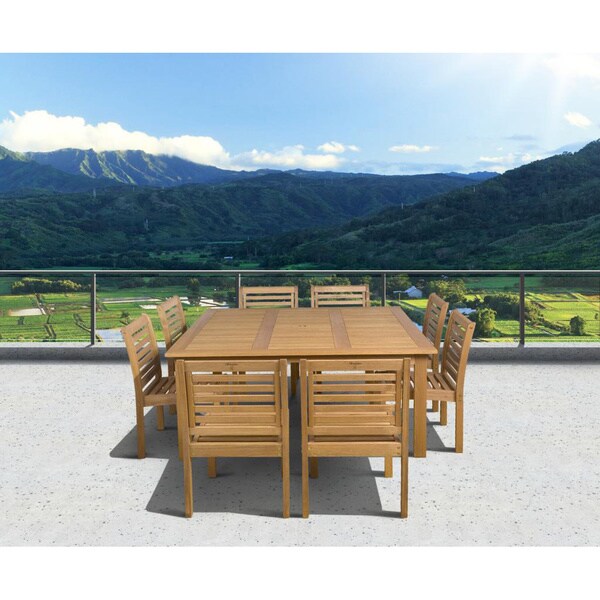 Shop Amazonia Amelia 9piece Eucalyptus Wood Square Dining Set Free