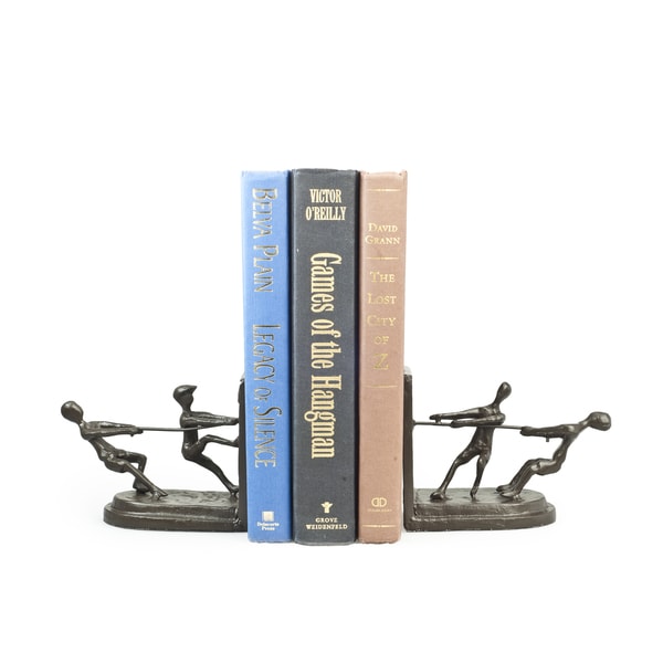 Shop Children Playing Tug of War Metal Bookend Set - Free Shipping On ...