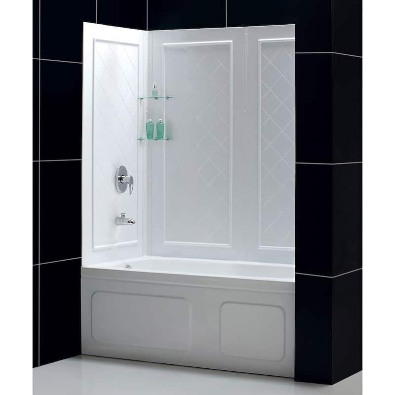 DreamLine QWALL-Tub 56-60 in. W x 28-32 in. D x 60 in. H Acrylic Backwall Kit - 28" - 32" x 56" - 60" - White