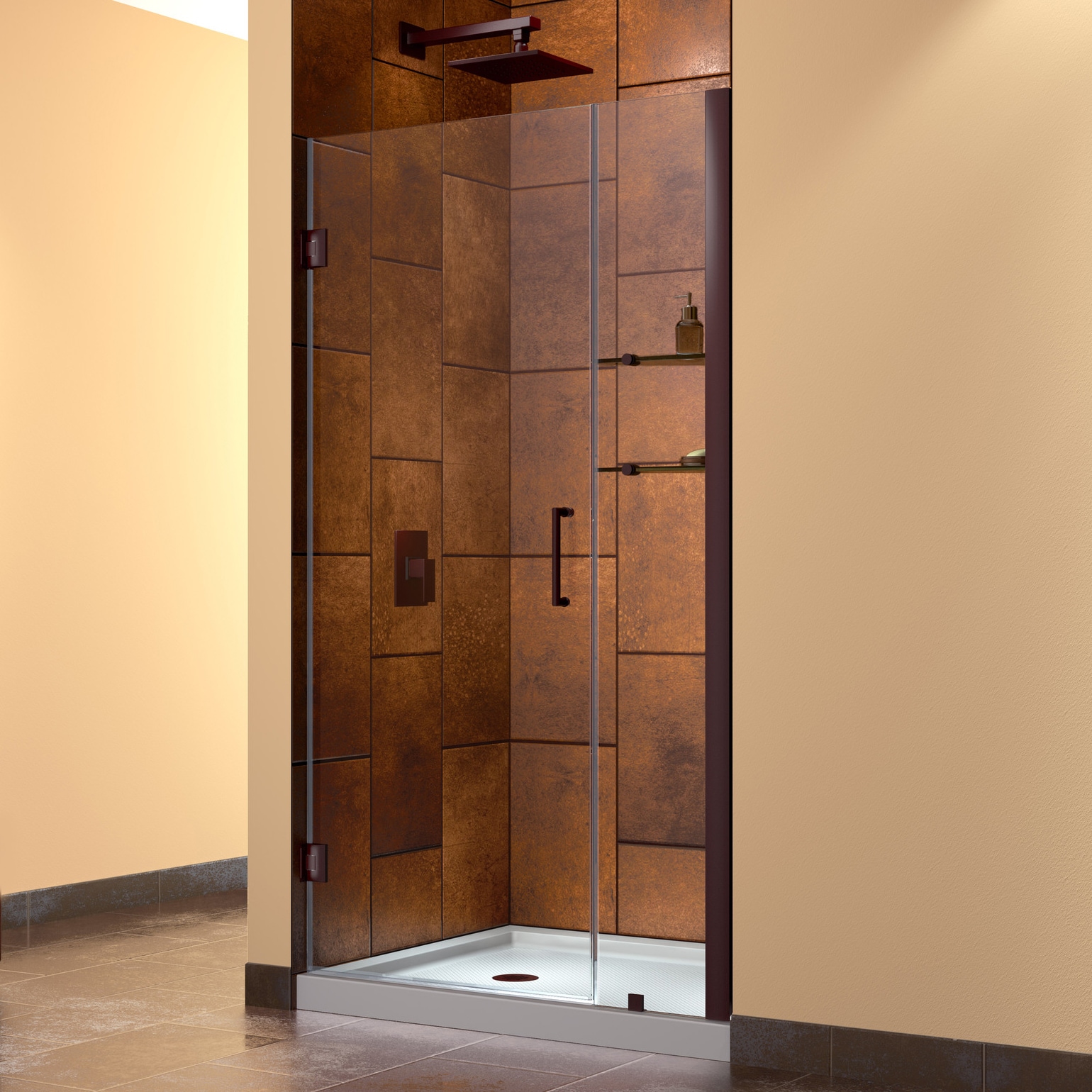 Dreamline Oil Rubbed Bronze Unidoor 35 36 inch Frameless Hinged Shower Door