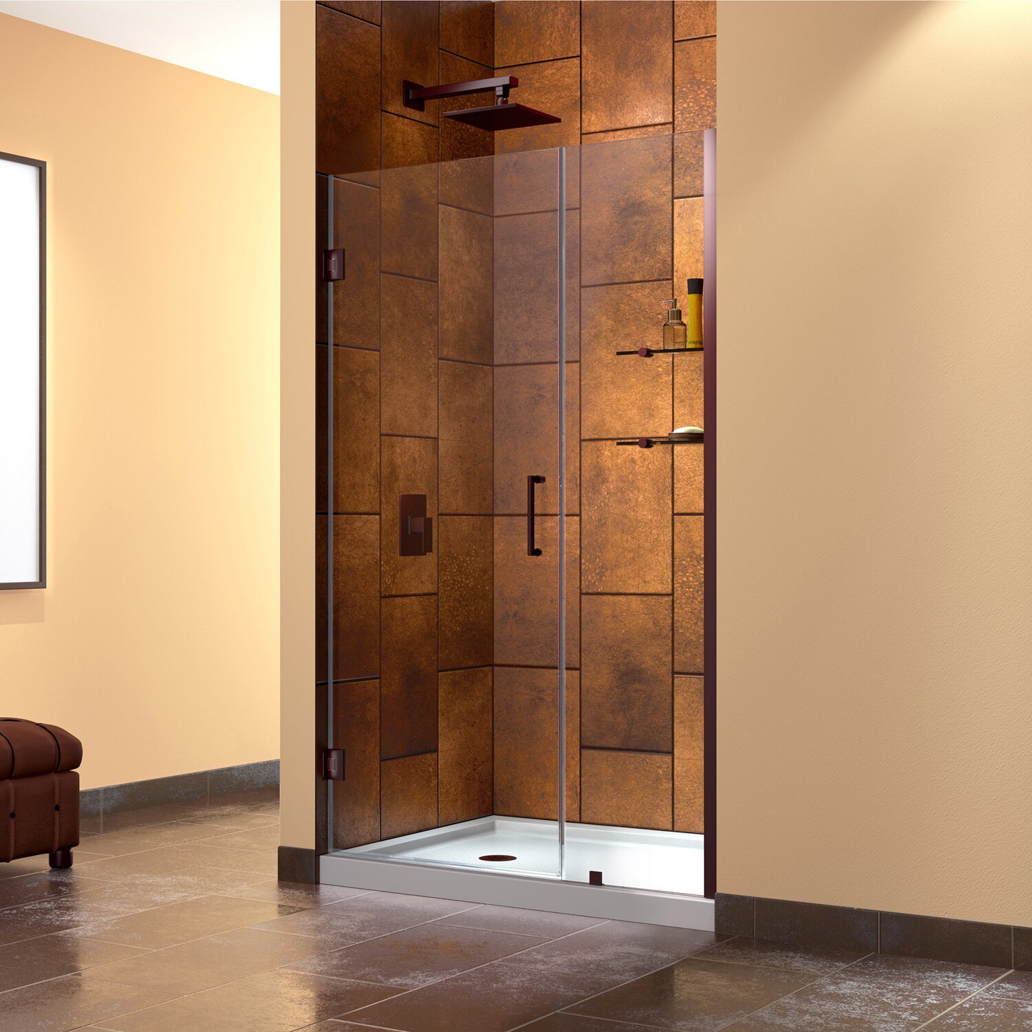 Dreamline Unidoor 42 43 inch Frameless Hinged Clear Shower Door