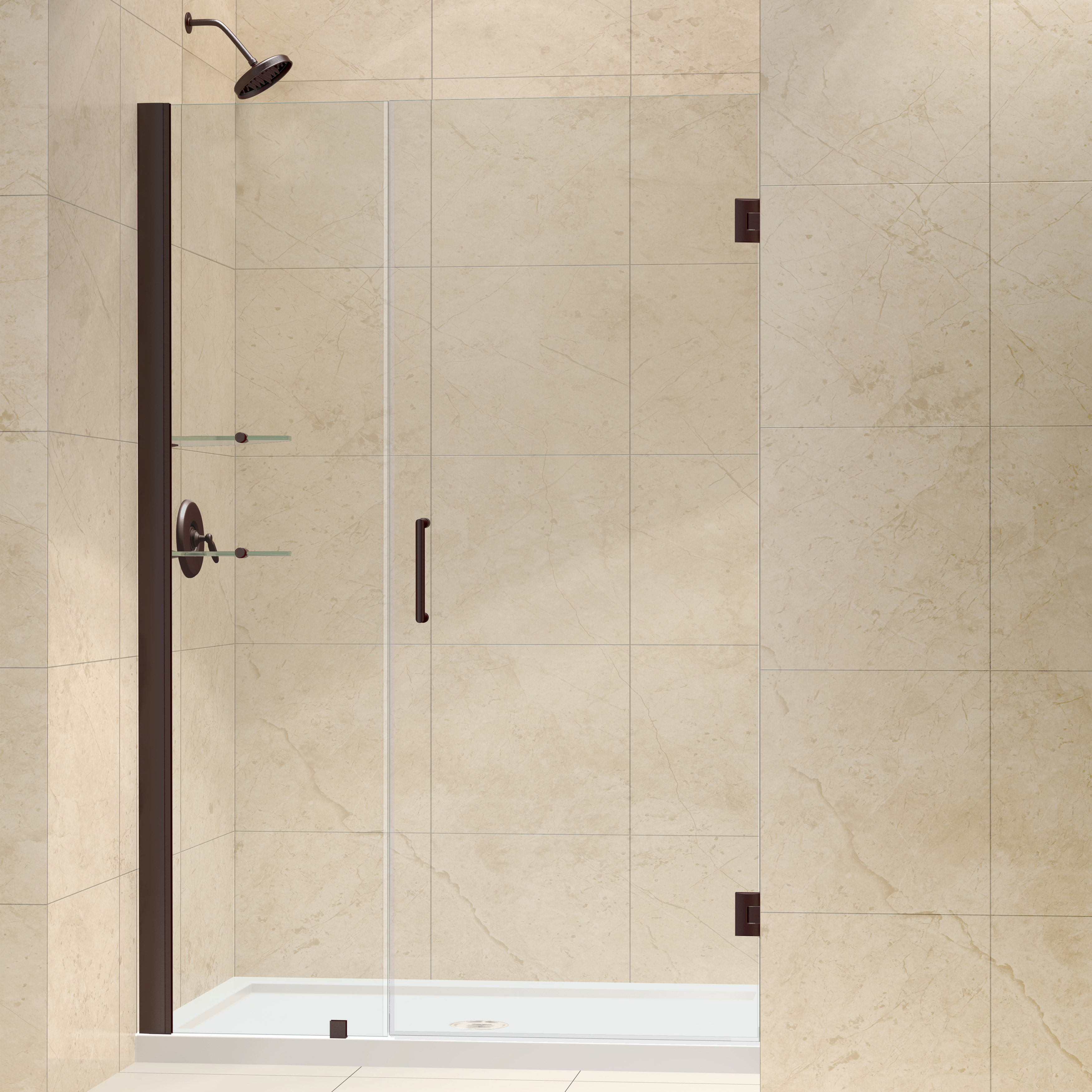 Dreamline Oil Rubbed Bronze Unidoor 48 49 inch Frameless Hinged Shower Door