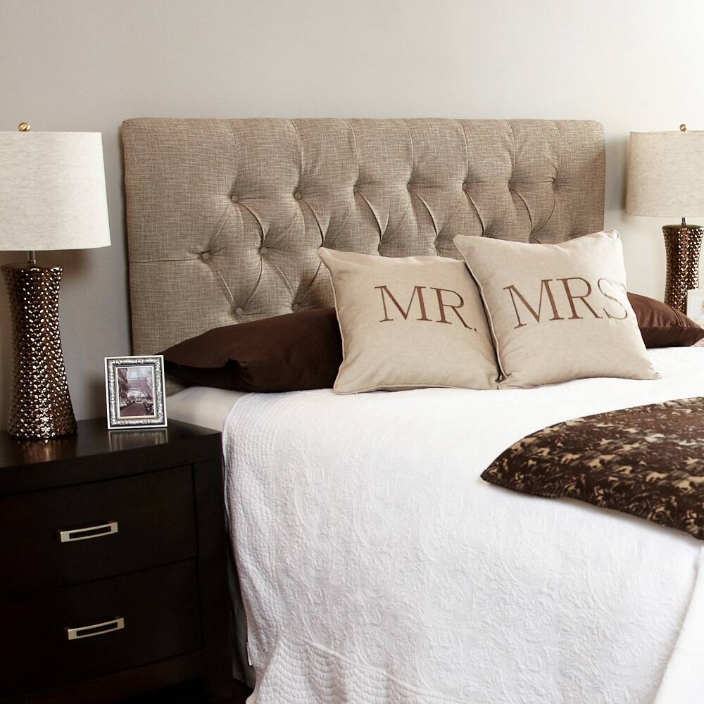 Humble + Haute Halifax Beige Diamond Tufted Headboard