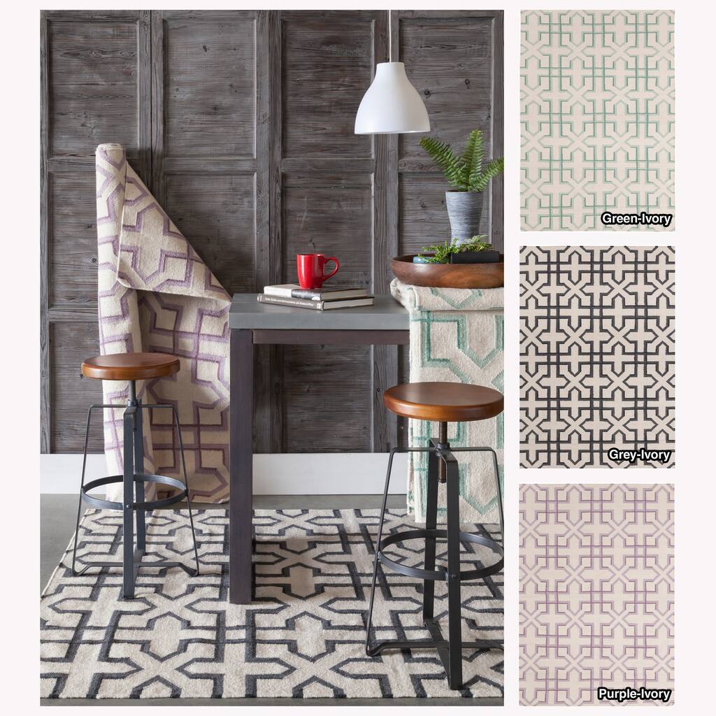 Artist's Loom Handmade Flatweave Contemporary Reversible Wool Rug (3'x5') - 3' x 5'