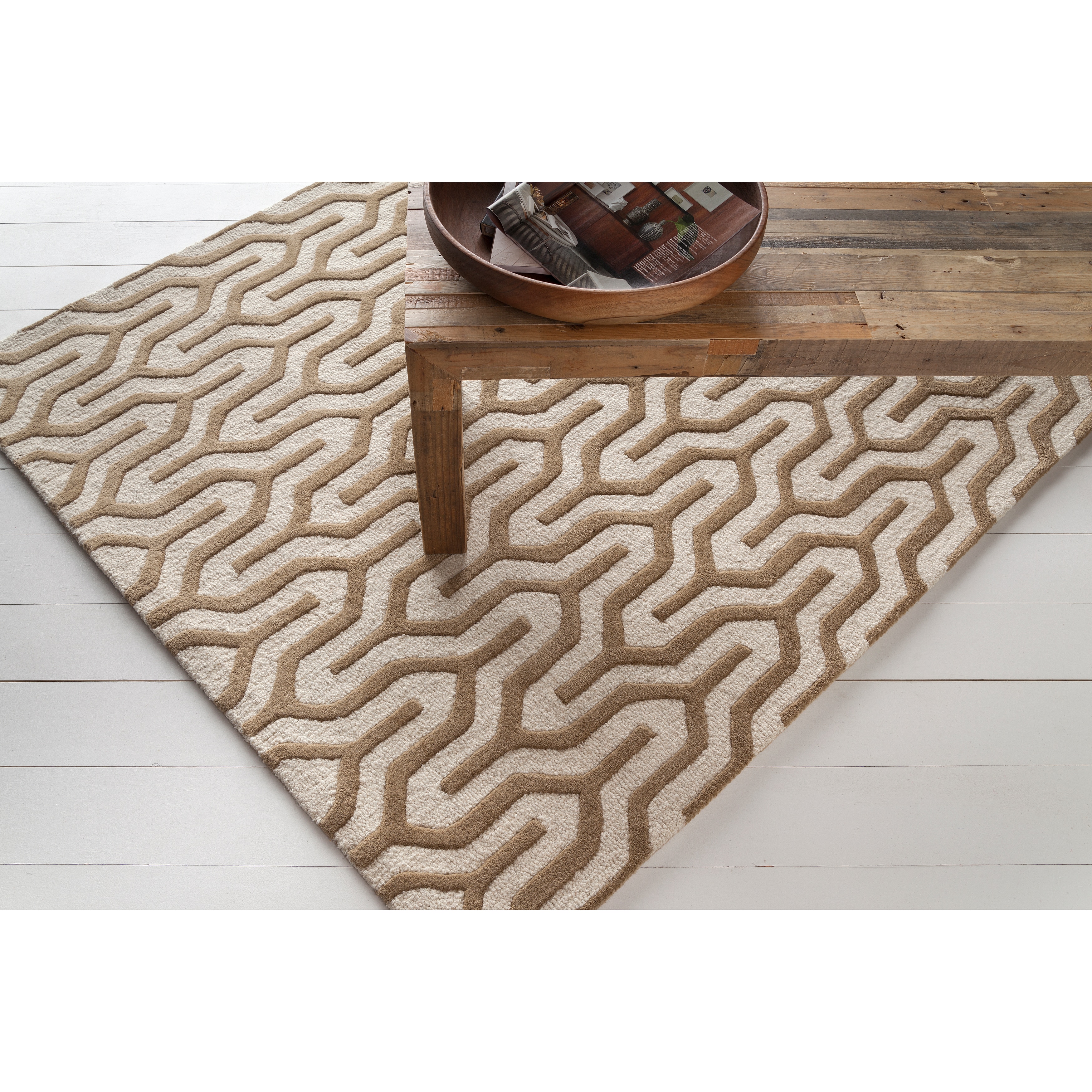 Mandara Hand tufted Geometric Wool Rug (5 X 7)