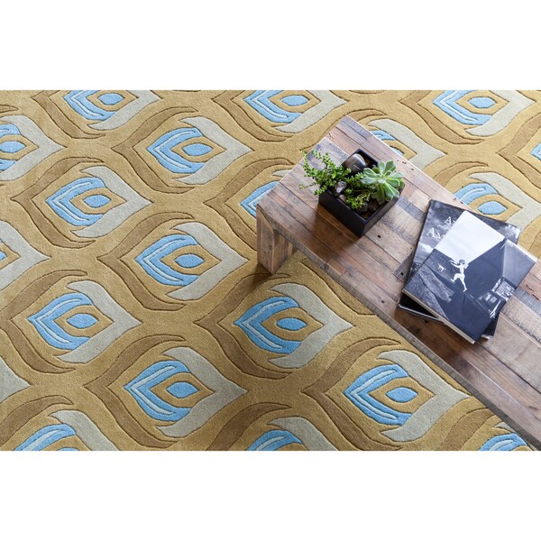 Artist's Loom Hand-tufted Transitional Floral Wool Rug (5'x7')