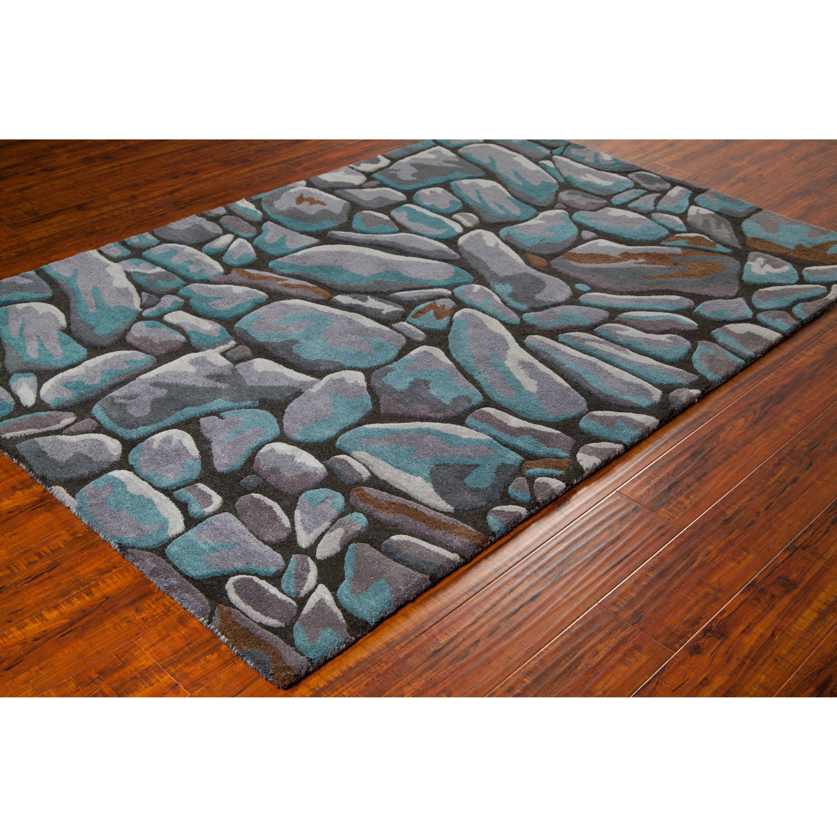 Mandara Hand tufted Abstract Pattern Wool Rug (5 X 76)