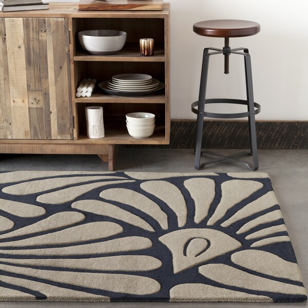 Artist's Loom Hand-tufted Transitional Floral Wool Rug (5'x7') - 5' x 7'