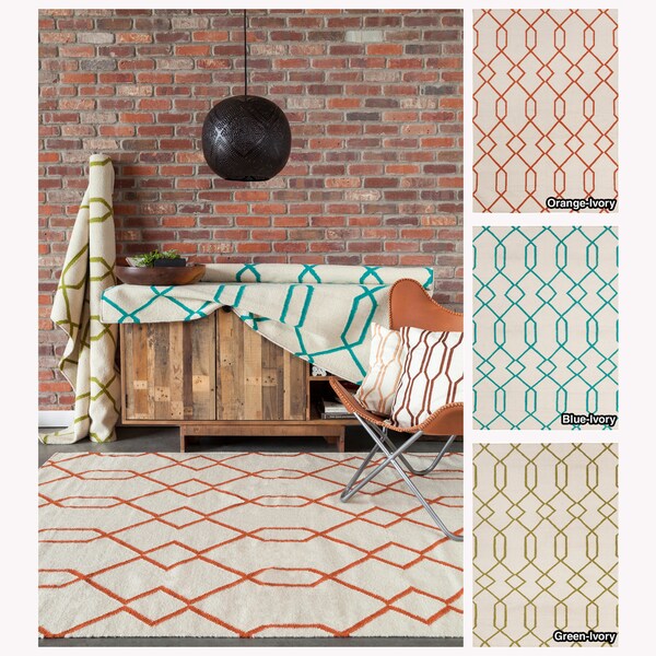 Artist's Loom Handmade Flatweave Contemporary Reversible Wool Rug (5'x7') - 5' x 7'. Opens flyout.