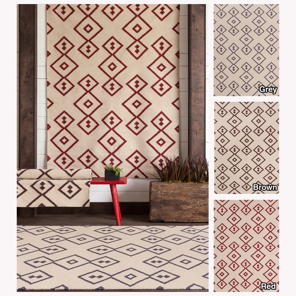Artist's Loom Handmade Flatweave Contemporary Reversible Rug (5' x 7')